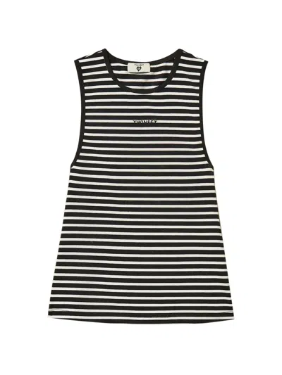 Twinset Striped Tank Top In Black
