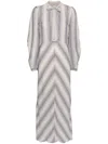 Twinset Gestreiftes Hemdkleid In Nude