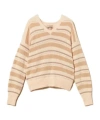 Twinset Striped V-neck Sweater In Brown