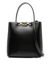 Twinset Twin-set Structured Black Shoulder Bag With Gold-tone Hardware In Black