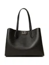 Twinset Twin-set Structured Black Tote Bag With Textured Exterior And Interior In Black