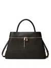 Twinset Structured Handbag With Gold-tone Zipper In Black