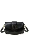 Twinset Twin-set Structured Leather Shoulder Bag In Black