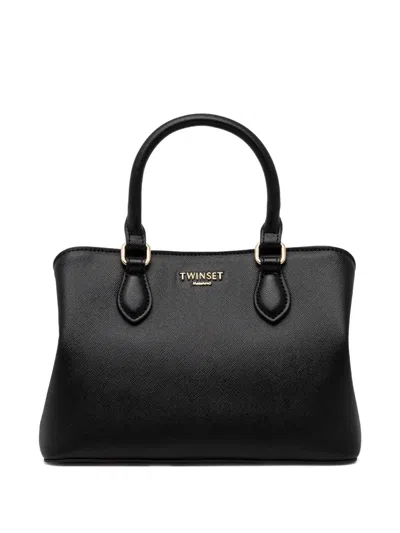 Twinset Structured Tote Bag In Black