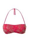 Twinset Stud-embellished Bikini Top In Red
