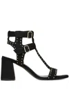 Twinset Stud-embellished Block-heel Sandals In Black