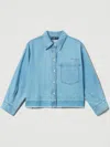 Twinset Stud-embellished Denim Shirt In Blue