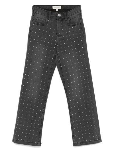 Twinset Kids' Stud-embellished Jeans In 黑色