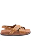 Twinset Stud-embellished Sandals In Brown