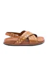 Twinset Stud-embellished Sandals In Brown