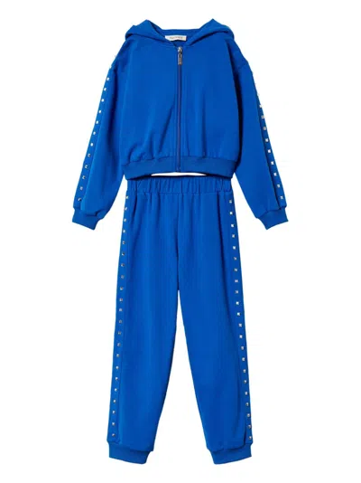 Twinset Kids' Studded Tracksuit In Blue