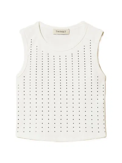 Twinset Studs-embellished Top In White
