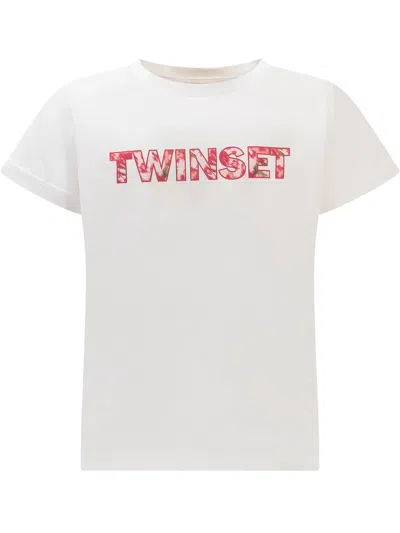 Twinset Twin-set Stylish Logo T-shirt In St.logo Fiorato