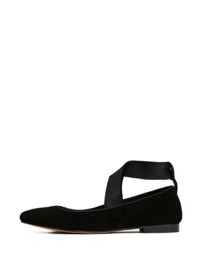Twinset Suede Ballet Flats In Black