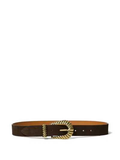 Twinset Suede Belt In Brown