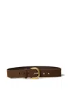 Twinset Ceinture En Cuir Velours In Burgundy