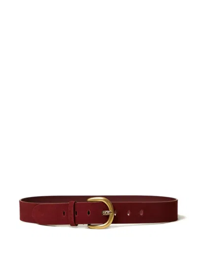 Twinset Suede Buckle Belt In Red