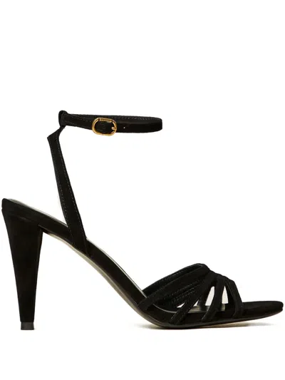 Twinset Suede Buckle-strap Sandals In Black
