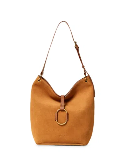 Twinset Suede Hobo Bag In Pink