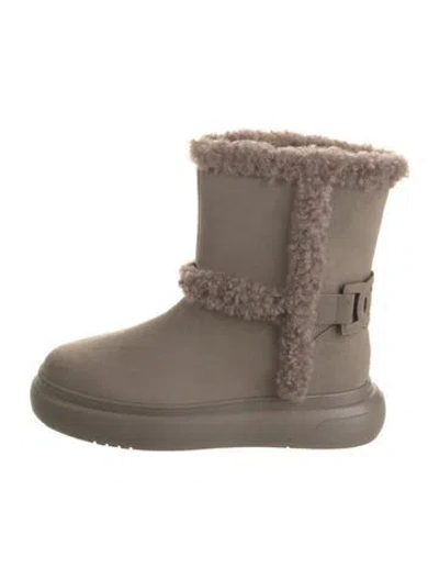 Pre-owned Twinset Suede Rain Boots In Gray