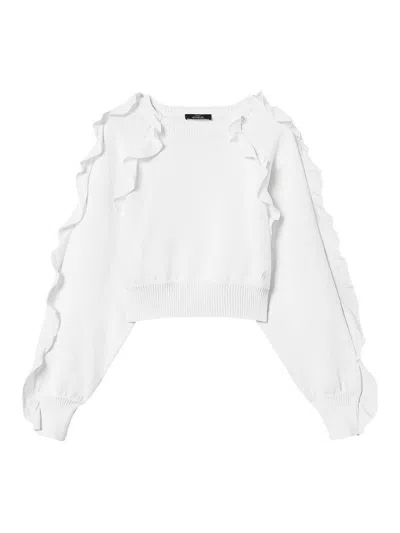 Twinset Sweater With Ruches In White