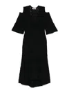 Twinset Twin-set Cut-out Black Dress With Flared Skirt In Black