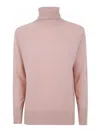 Twinset Twin-set Dusty Pink Turtleneck Sweater With Raglan Sleeves In Pink
