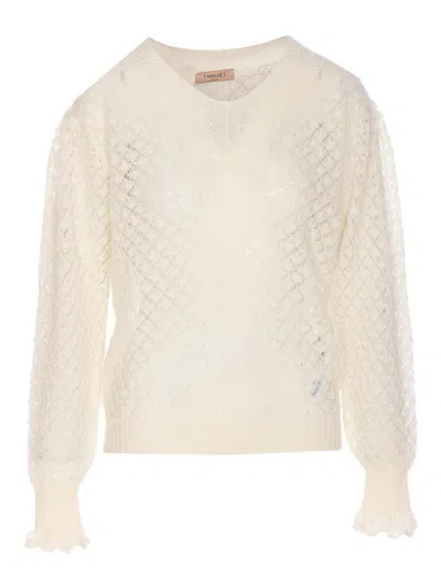 TWINSET WHITE PULLOVER