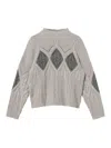 Twinset Cable-knit Intarsia Jumper In Gray