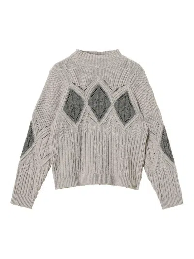 TWINSET SUÉTER CUELLO REDONDO - GRIS