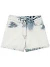 Twinset Super Bleached Denim Shorts In Blue