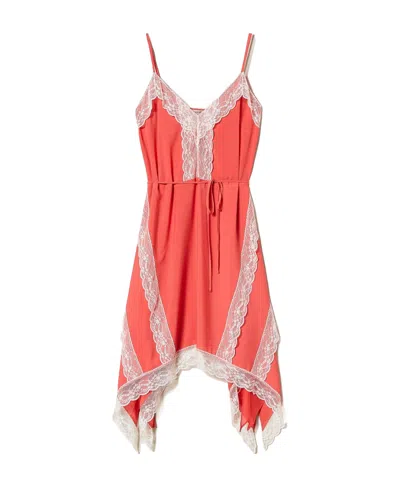 Twinset Suspender Dress In Coral