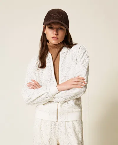 Twinset Sweat-shirt En Dentelle Avec Fermeture Éclair In Multi
