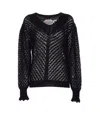 Twinset Open-knit Ruffled-cuff Sweater