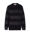 Twinset Striped-pattern Sweater In Black
