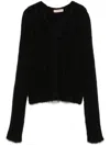 Twinset Ribbed Sweater In Black  