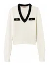 Twinset Oval T Button-detail Jumper In Blanco