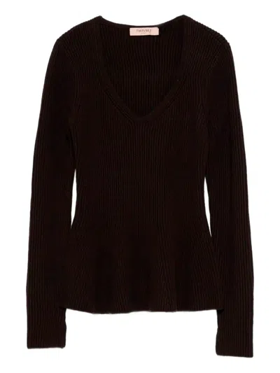 Twinset Sweater In Brown
