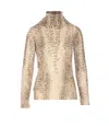 Twinset Twin-set Turtle Neck Sweater Print In Brown