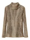 Twinset Twin-set Turtle Neck Sweater Print In Brown