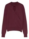 Twinset Deep Bordeaux Sweater With Heart-shaped Cutout In Burgundy