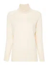 Twinset Roll-neck Wool-cashmere Blend Jumper In Cream
