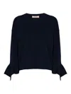 Twinset Viscose Blend Maxi Jumper In Dark Blue