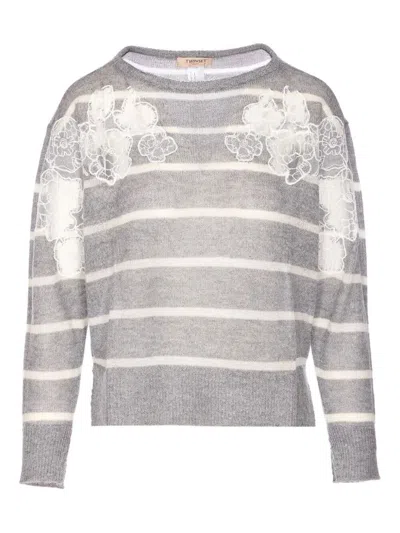 Twinset Sweater In Gray
