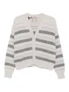 Twinset Soft Alpaca Blend Sweater With Horizontal Stripes In Gray