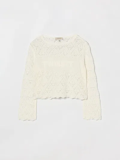 Twinset Kids' セーター  ボーイ カラー ミルク In White