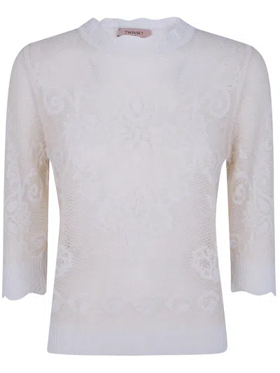 Twinset Sweater Laced Top "laced Top Sweater" In White
