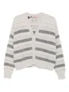 Twinset Soft Alpaca Blend Sweater With Horizontal Stripes In Multi