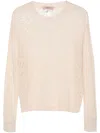 Twinset Openwork Crochet Jumper In Pink