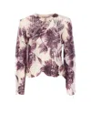 Twinset Twin-set Floral Lace Sweater With Lightweight Elegance In Purple